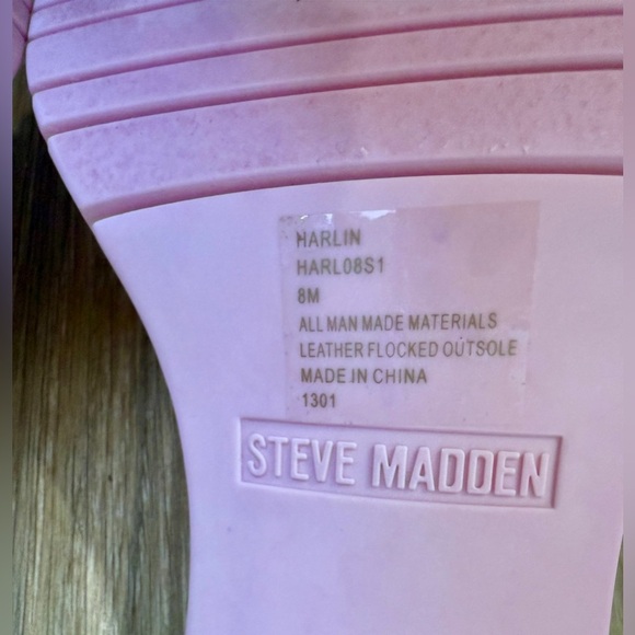 Steve Madden Harlin Sandals Pink Rubber Chunky 8 EUC - Picture 7 of 7